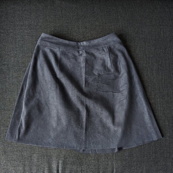 Wilfred Free Grey Nescher Faux Suede Wrap Style Mini Skirt - Picture 2 of 7